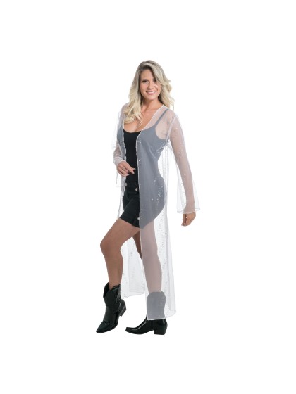 WHITE LONG SUMMER FESTIVAL VEST ONE SIZE