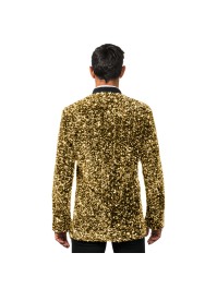 VESTE VELOURS NOIR ET SEQUINS OR L