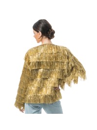 VESTE SCINTILLANTE A FRANGES OR M