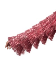 VESTE SCINTILLANTE A FRANGES ROSE L