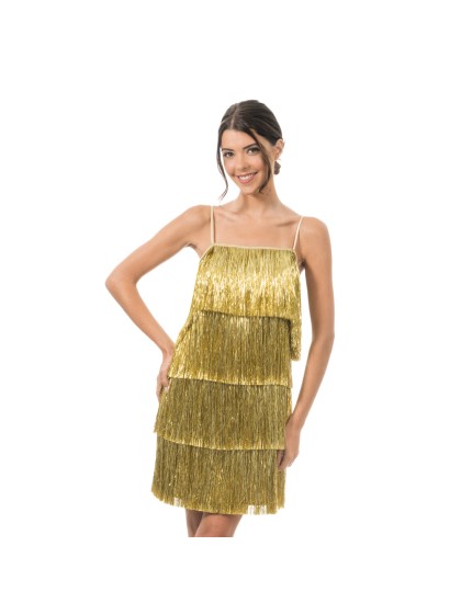 ROBE SCINTILLANTE A FRANGES OR M