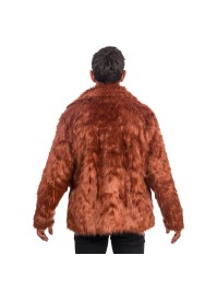 BROWN FAKE FUR JACKET L