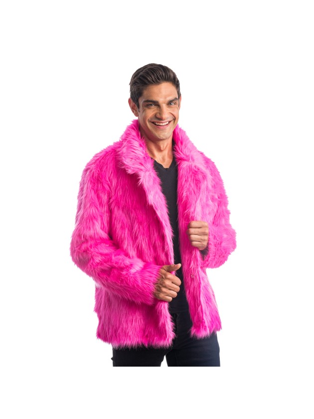 FUCHSIA FAKE FUR JACKET XXL