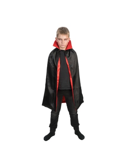 CAPE REVERSIBLE SATIN ROUGE ET NOIR ENFANT TU - 75CM