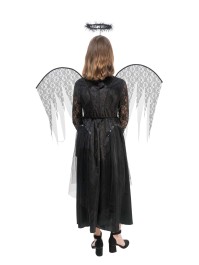 AZAELA BLACK DRESS WITH LACE WINGS 3 PIECES 128CM