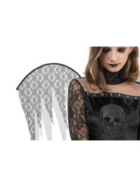 AZAELA BLACK DRESS WITH LACE WINGS 3 PIECES 128CM