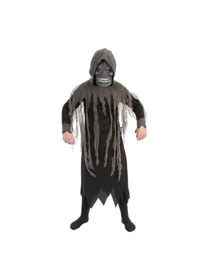 SKULL COSTUME WITH MASK 3 PIECES 164CM
