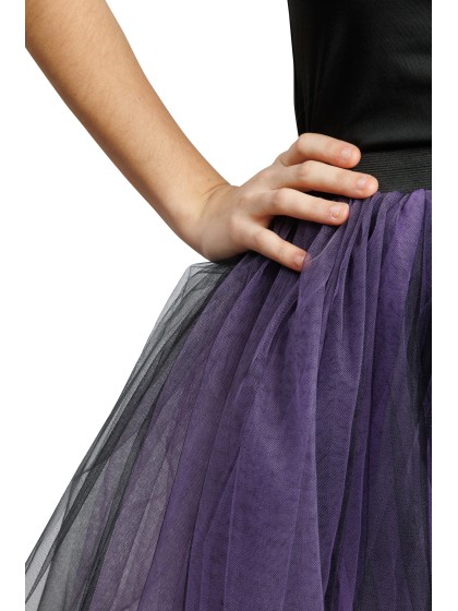 ROCK LANG TÜLL SCHWARZ UND VIOLETT L-XL