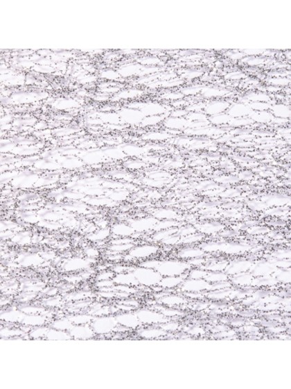 SILVER GLITTERED TABLE RUNNER 30CM X 5M