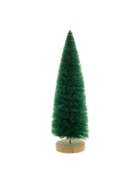 FOREST GREEN TREE ON WOODEN BASE DIA 11CM X 33CM