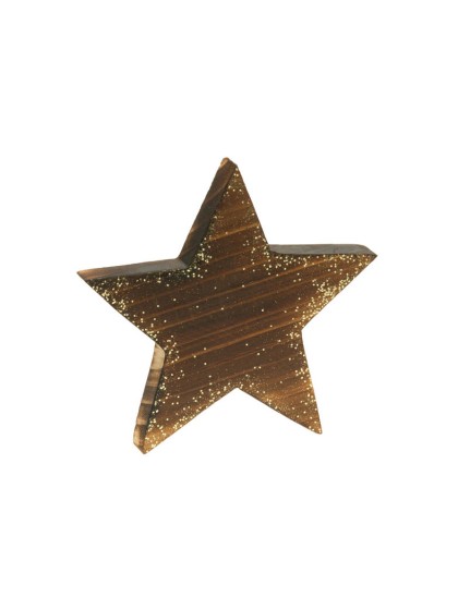 STERN VINTAGE HOLZ DUNKEL PAILLETTEN GOLD 16CM X 2CM