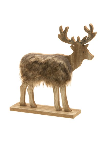 RENTIER HOLZ KUNSTFELL PAILLETTEN GOLD 23CM X 5CM X 23CM