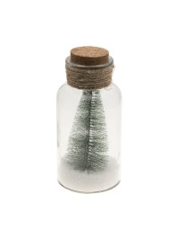 BOTTLE TREE SNOW JUTE ROPE DIA 8CM X 16.5CM