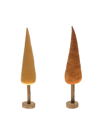 TANNE SAMT BERNSTEIN AUF HOLZSCHEIBE 2 COL SORT. 7CM X 29CM