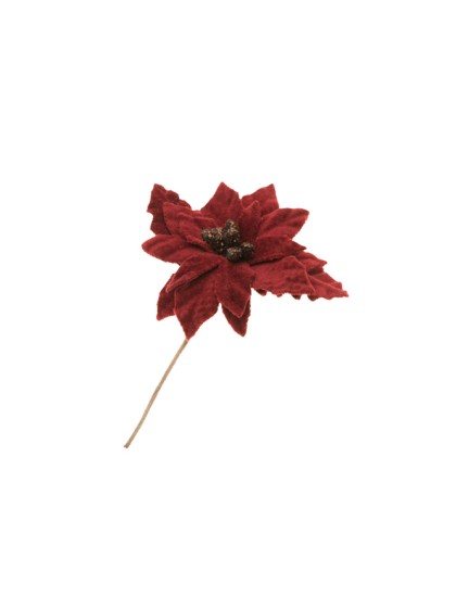 STIEL WEIHNACHTSSTERN WEINROT AUS VIN PAILLETTEN GOLD AUF KARTE 8.5CM X 2.5CM X 11CM