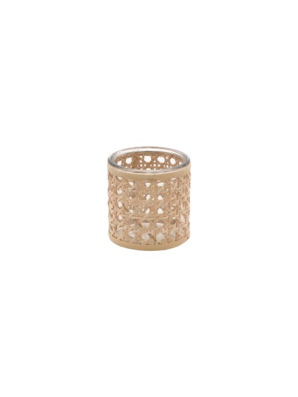 KERZENHALTER KORBGEFLECHT DIA 8CM X 8CM
