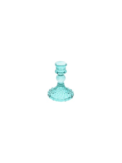 BOUGEOIR FLAMBEAU BLEU CANARD DIA 8CM X 10.5CM