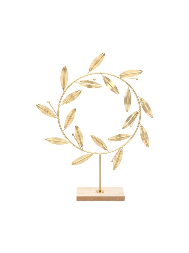 KRONE AUS BLÄTTER GOLD ZUM HINSTELLEN DIA 28CM X 5CM X 35CM