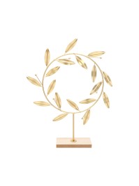 KRONE AUS BLÄTTER GOLD ZUM HINSTELLEN DIA 28CM X 5CM X 35CM
