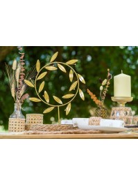 KRONE AUS BLÄTTER GOLD ZUM HINSTELLEN DIA 28CM X 5CM X 35CM