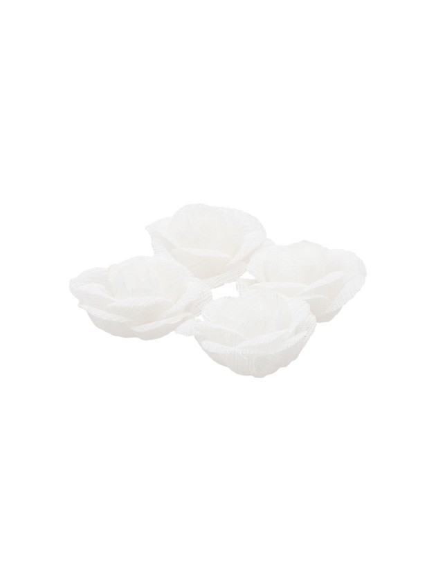 BEUTEL 4 MINI ROSA WEISS EFFEKT LEINEN DIA 4CM