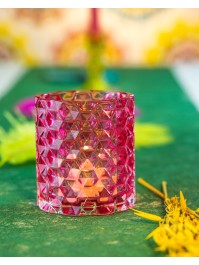 KERZENHALTER GLAS HIMBEERE BRADLEY DIA 7.8CM X 8.8CM