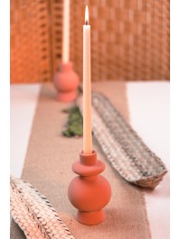 PORTE FACKELKERZE KERAMIK TERRACOTTA DIA 9.2CM X 15.5CM