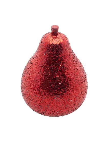 BIRNE AUS WEIHNACHTEN ROT PAILLETTE DIA 5.5CM X 8.5CM