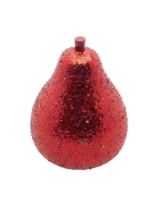 BIRNE AUS WEIHNACHTEN ROT PAILLETTE DIA 5.5CM X 8.5CM