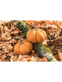 CITROUILLE TISSU ORANGE DIA 13CM X 12CM