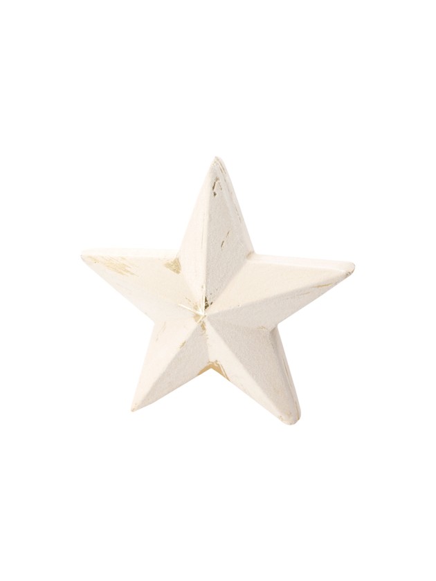 STERN HOLZ ASPECT SAMT WEISS BLATT D’OR 17CM X 7CM X 17CM
