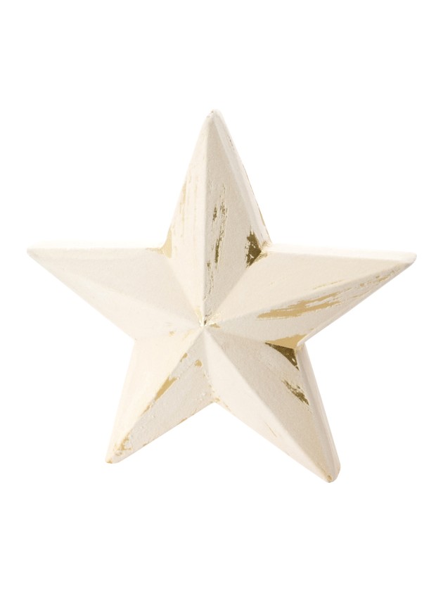 STERN HOLZ ASPECT SAMT WEISS BLATT D’OR 23CM X 8CM X 24CM