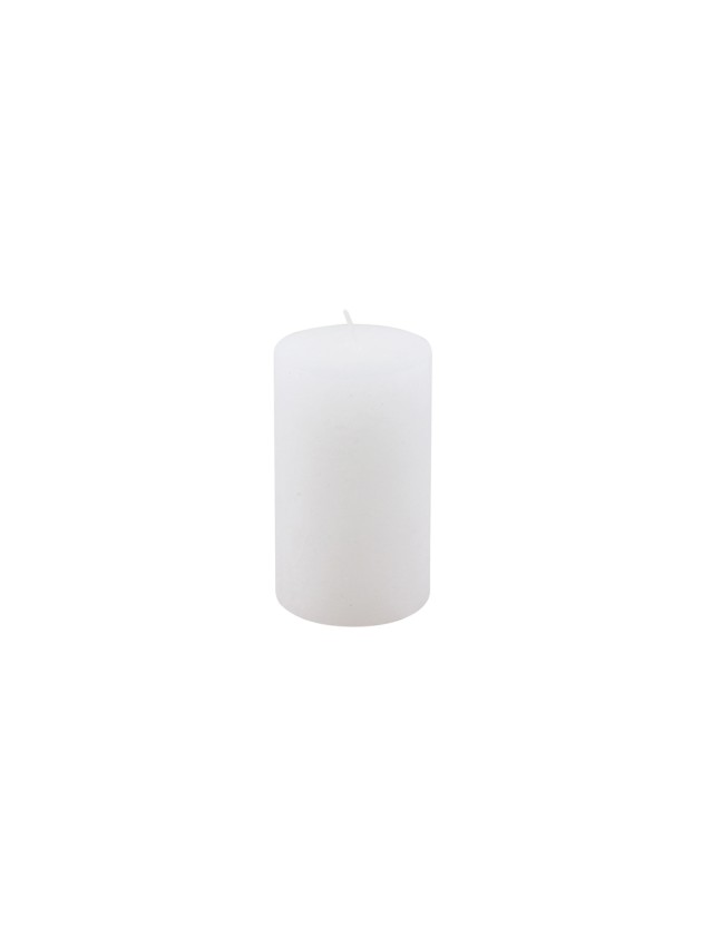 BOUGIE PILIER BLANC FINITION RUSTIQUE DIA 6CM X 10CM