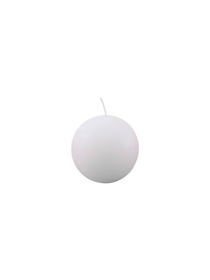 KERZE KUGEL WEISS FINITION RUSTIKAL DIA 7.6CM X 7.4CM