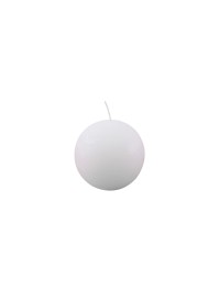 WHITE BALL CANDLE RUSTIC FINISH DIA 7.6CM X 7.4CM