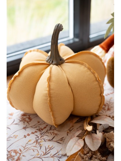 FABRIC PUMPKIN 2 ASSORTED COLORS DIA 19CM X 18CM
