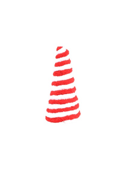 CANDY STRIPES FUR CONE SHAPED TREE DIA 14CM X 25CM