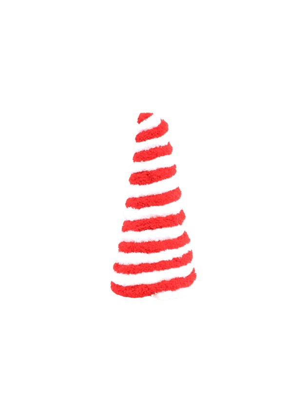CANDY STRIPES FUR CONE SHAPED TREE DIA 14CM X 25CM