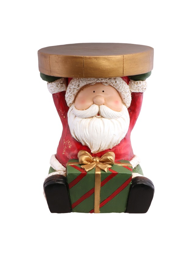 XL MAGNESIA STOOL SANTA WITH GIFTS 35CM X 36CM X 46CM
