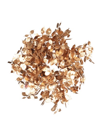 WREATH WITH GOLDEN LEAVES DIA 50CM X 15CM
