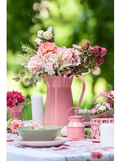 GIESSKAN METALL DEKO PINK LADY 20CM X 15CM X 26.5CM