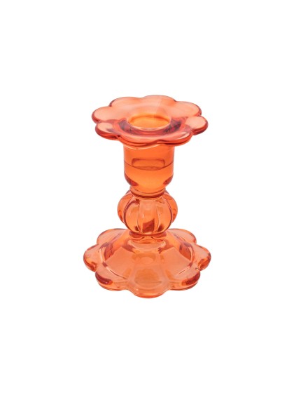 KERZENHALTER FACKELKERZE GLAS BLUME TENGELRINE DIA 8CM X 10CM