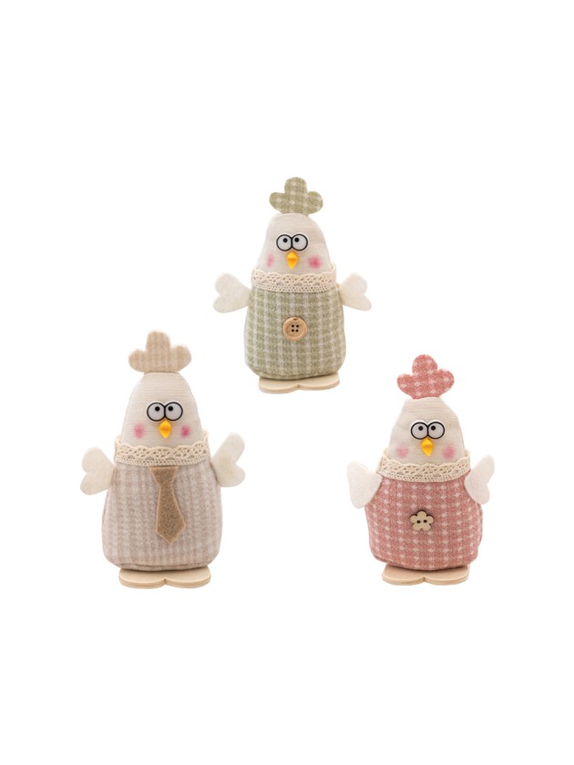 HUHN GROSS AUGEN VICHY - 3 SORT. 6CM X 4CM X 12CM