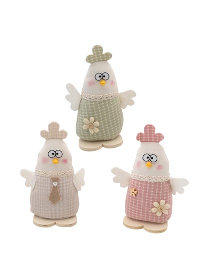 HUHN GROSS AUGEN VICHY - 3 SORT. 8CM X 6CM X 18CM
