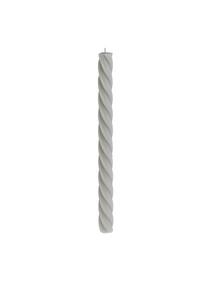 SET 2 FACKELKERZEN GEDREHT GRAU DIA 2.2CM X 26CM
