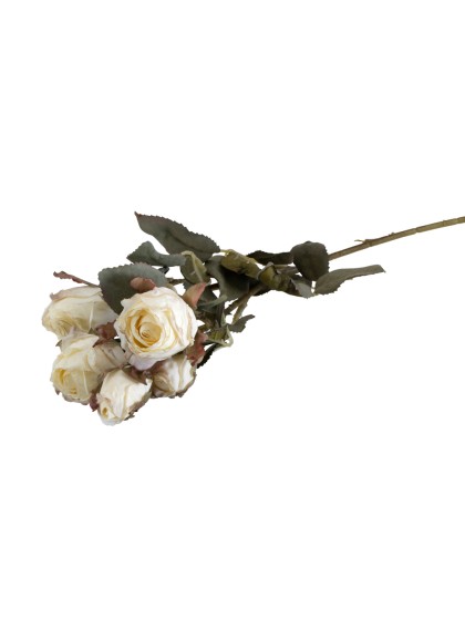STIEL 5 ROSA WEISS EFFEKT REALISTISCH 43CM