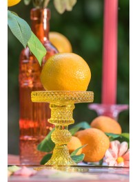 PORTE BOUGIE VERRE JAUNE MACARENA PM DIA 8.8CM X 11.8CM