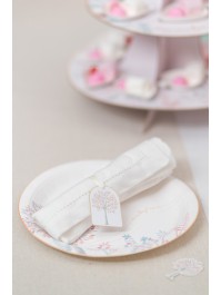 SET 8 PAPER TAGS W/ RIBBON MON BAPTEME 4CM X 6CM