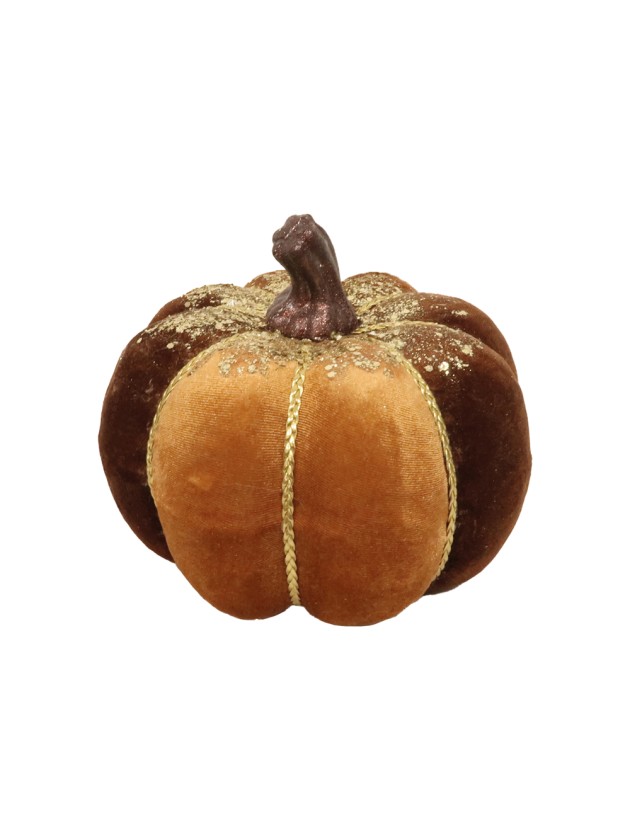 KÜRBIS SAMT KAMEL UND BRAUN GLITZER DIA 19CM X 16CM