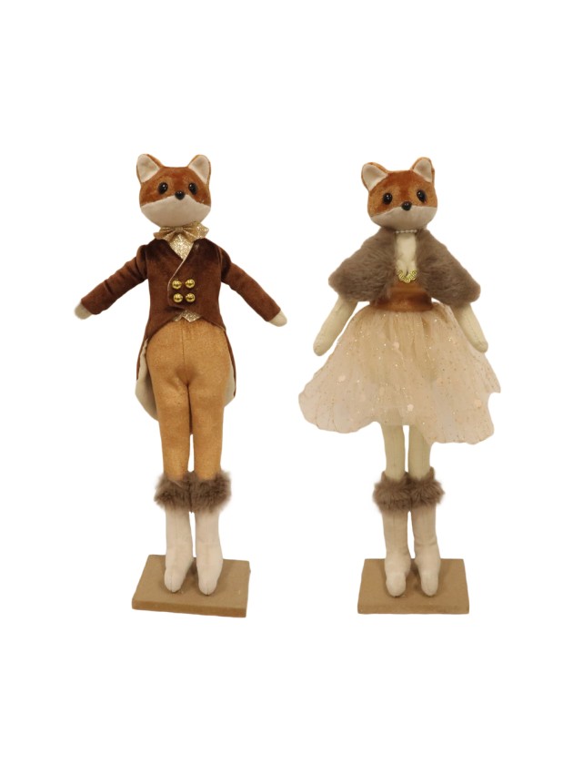 FUCHS ELEGANT DEBOUT - 2 SORT. MÄDCHEN UND JUNGE 9CM X 7CM X 34CM
